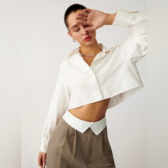 NEW Reformation Stevie Wide Leg Trouser Pant Mushroom Brown Size 22 NWT - Picture 5 of 15